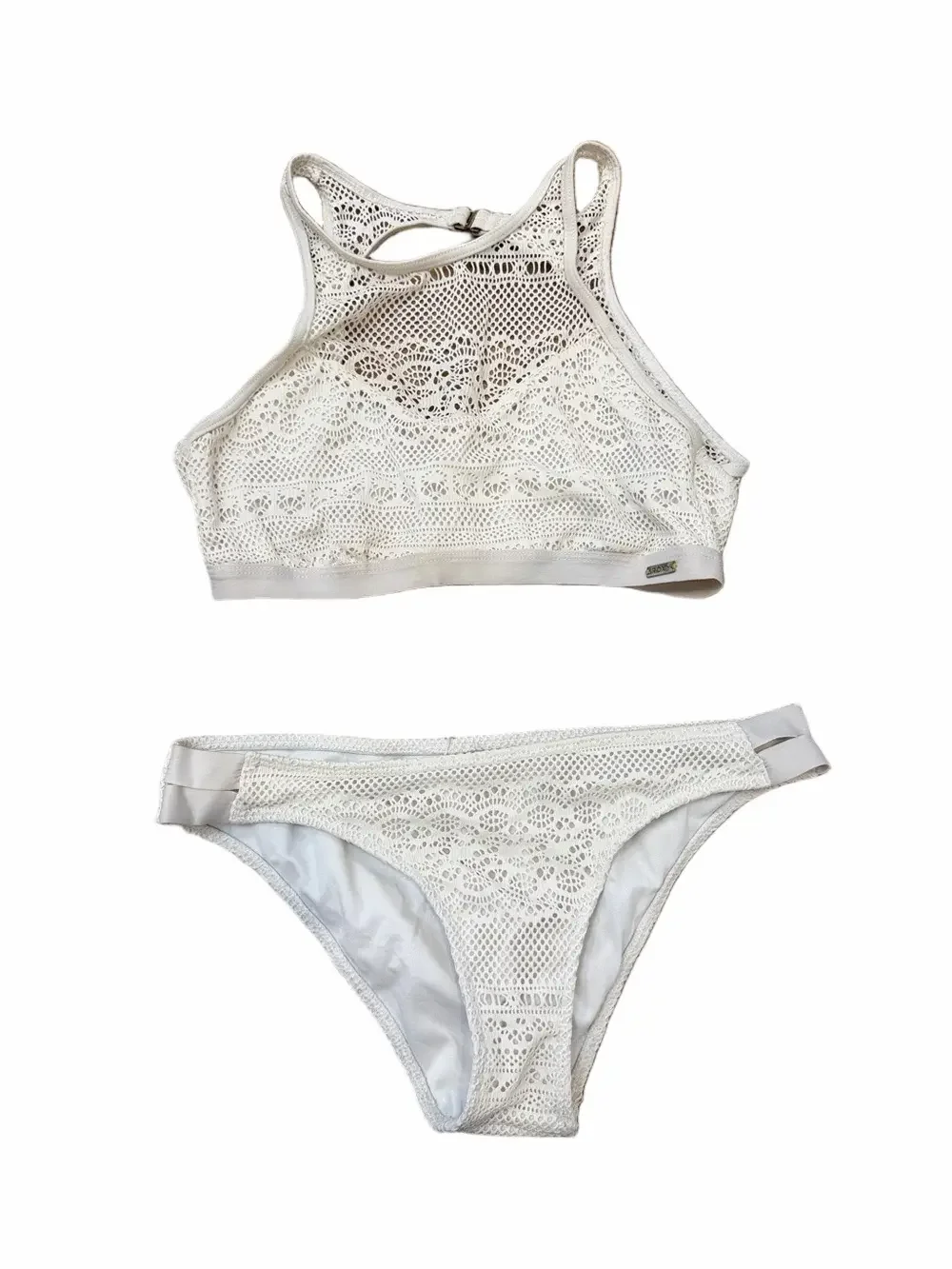 Roxy Ivory Crochet Bikini Set Size M